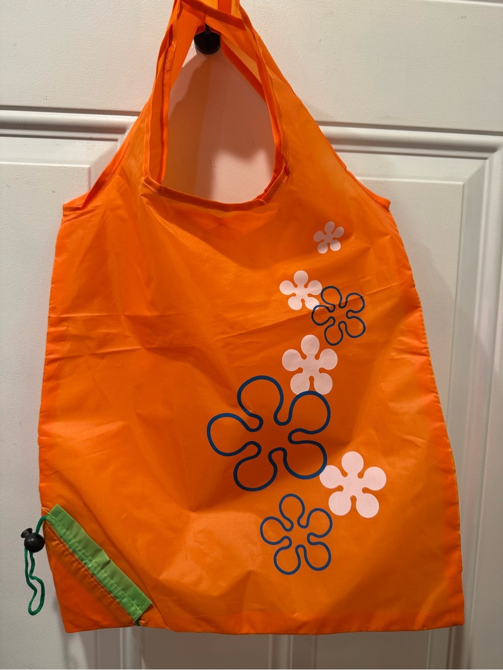 New Orange Floral Reusable Tote Bag